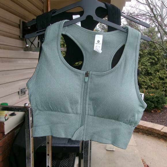 90 Degree By Reflex Tops - NWT 90 DEGREES BY REFLEX 2PK GREEN&BLACK SPORTS BRAS 3X